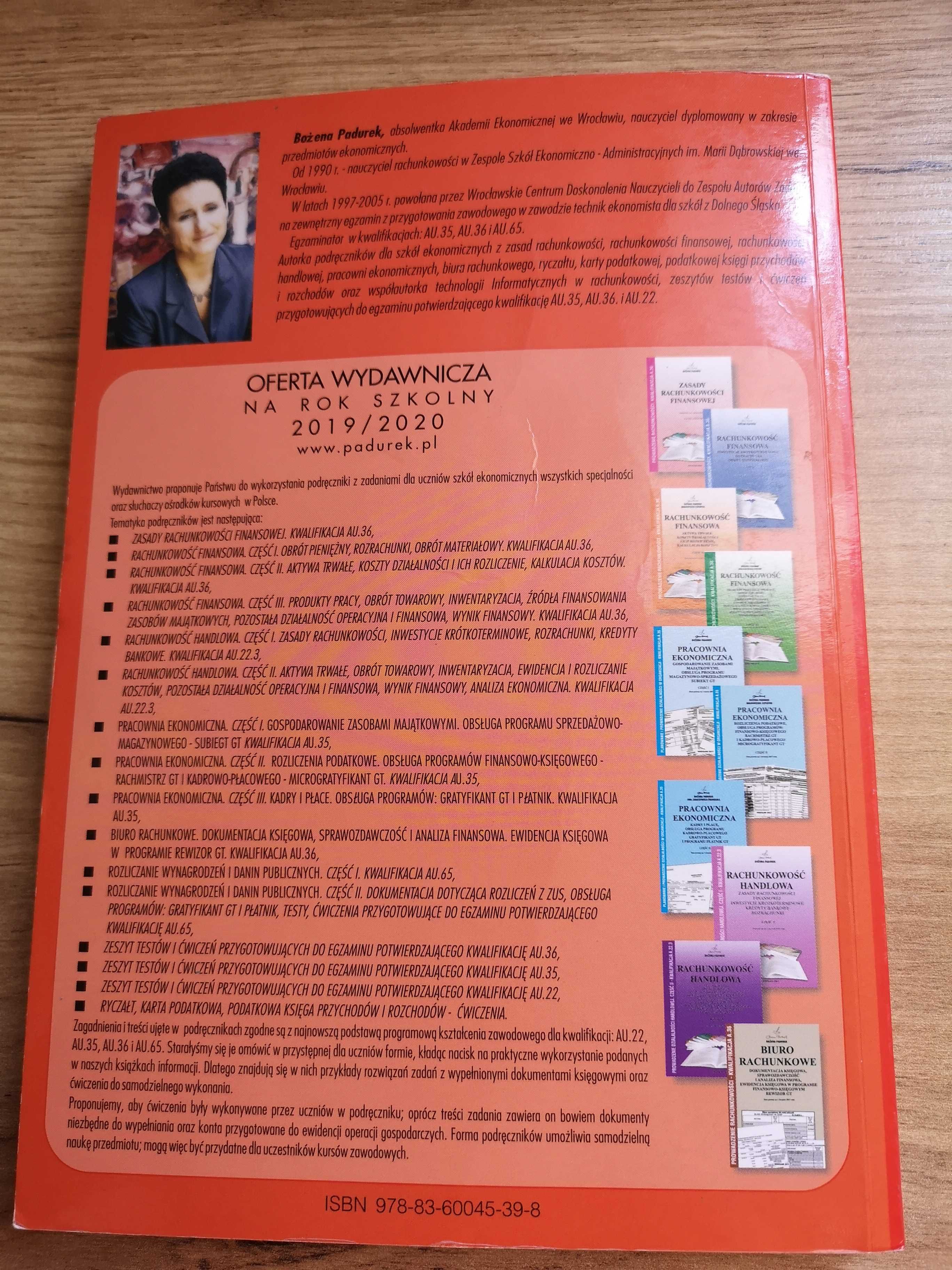 Zeszyt testów i ćwiczeń, kwalifikacja AU.35, Bożena Padurek