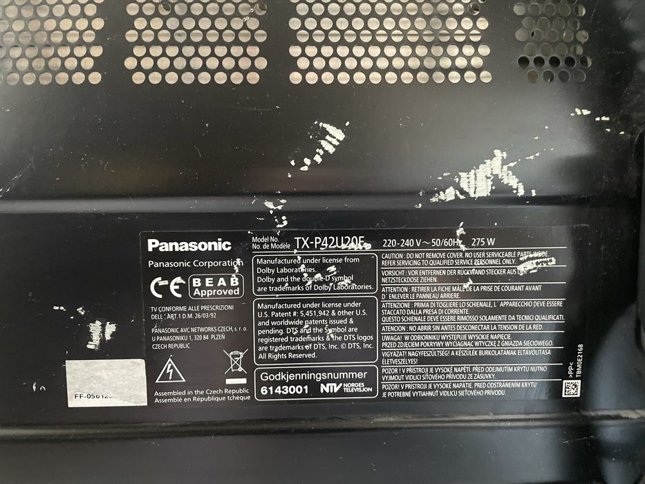 Panasonic Viera, plazma 42 cale