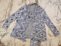 Wzorzysty damski sweter narzutka kardigan r 38 M