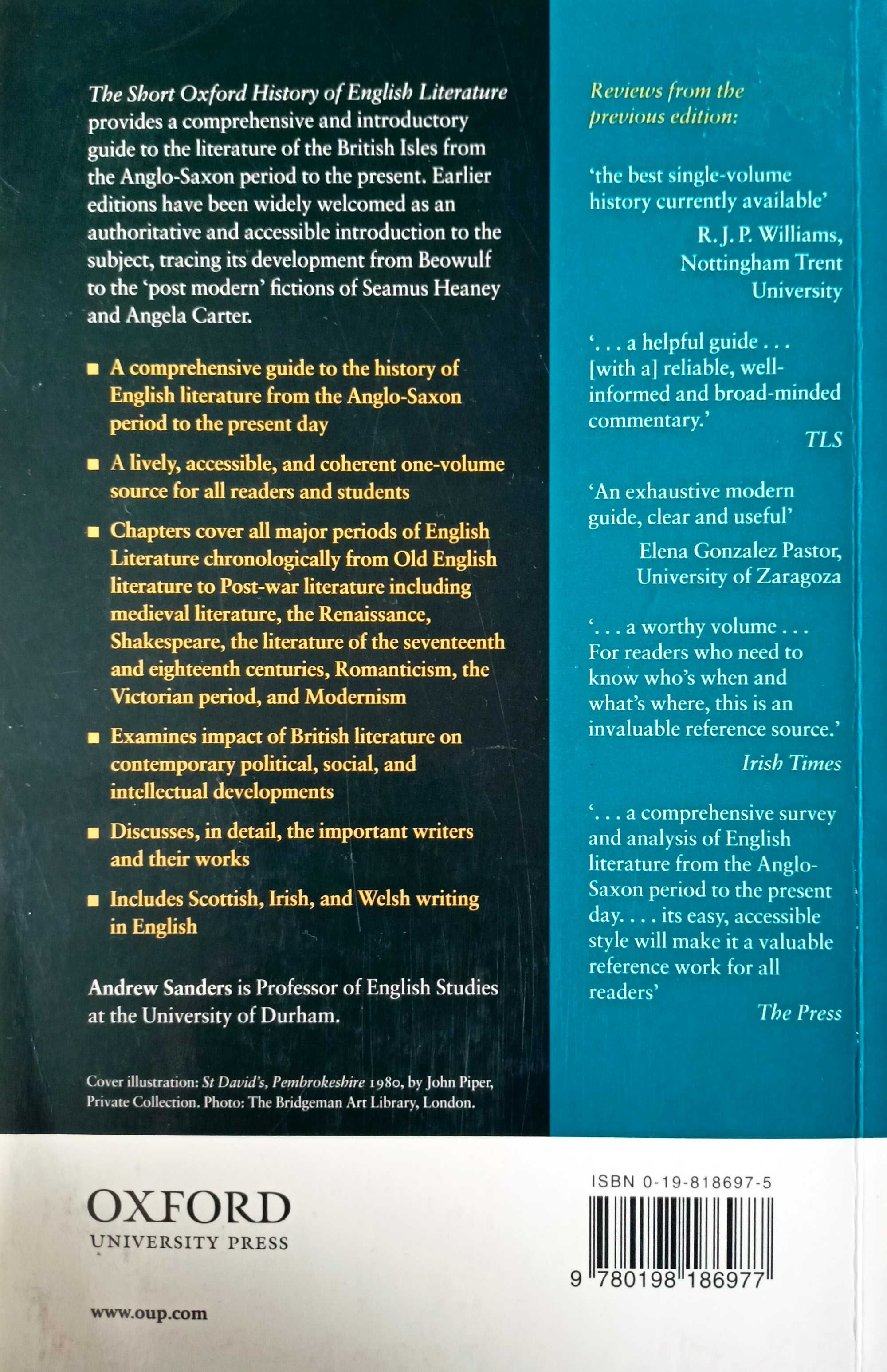 The short Oxford History of English Literature. Andrew Sanders