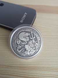 Срібна монета, Британія та свобода, 2 фунта, срібло 999