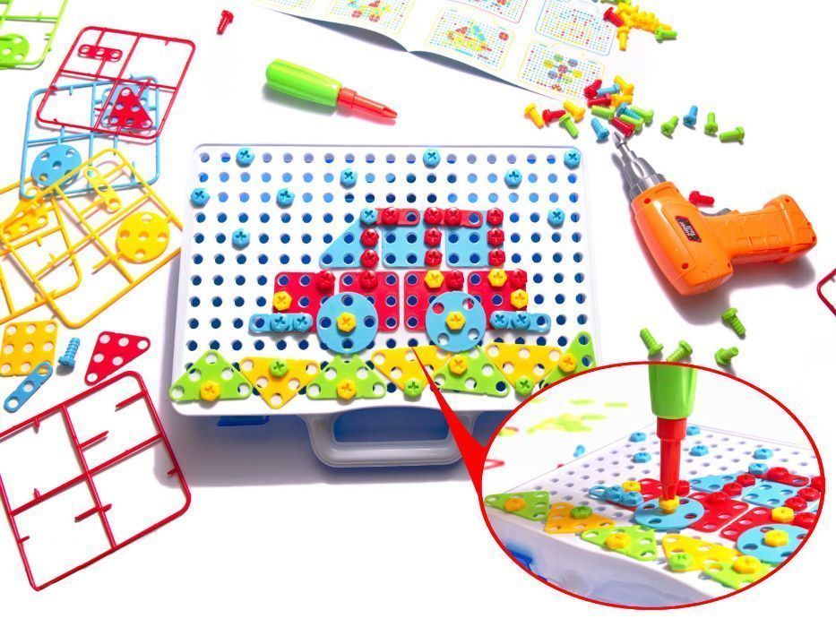 PUZZLE Klocki WKRĘTARKA w Walizce Zestaw EDUKACYJNY dla Dzieci Sklep