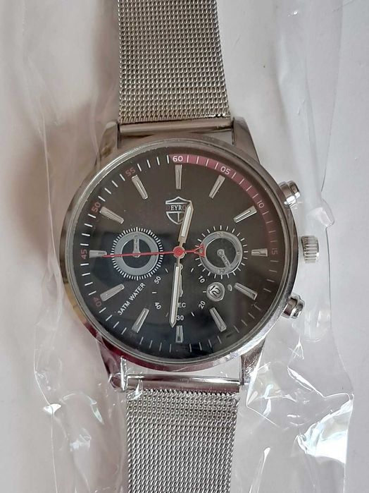 Nowy męski stalowy zegarek na rękę