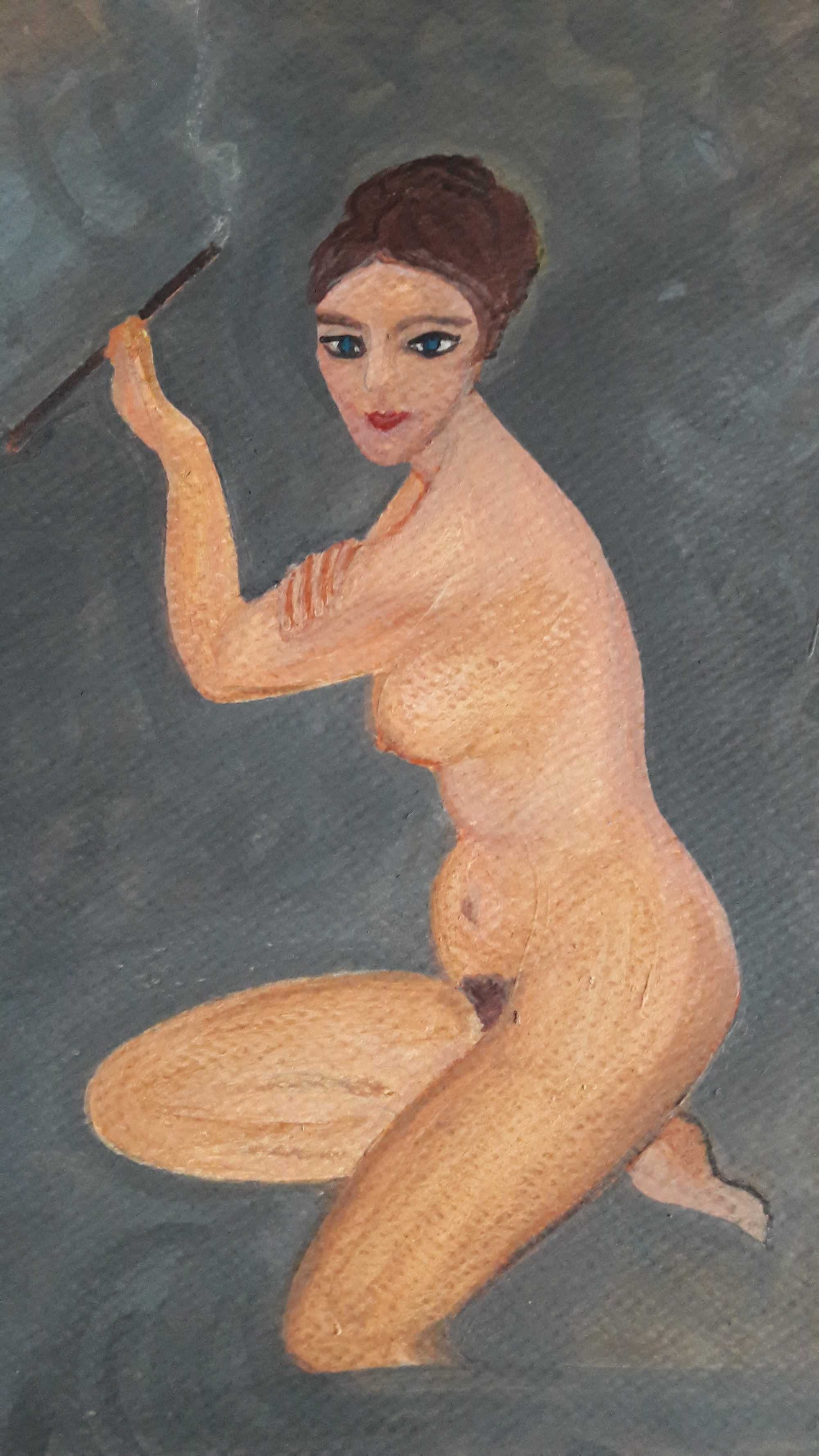 Akt kobiety Obraz ręcznie malowany akryl /karton