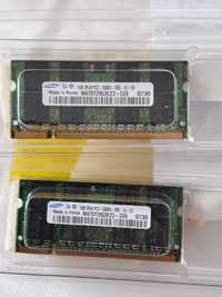 2x Memória RAM portátil SAMSUNG 1GB 2Rx8 PC2-5300S-555-12-E3