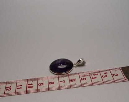 Srebrna zawieszka naturalny owalny ametyst