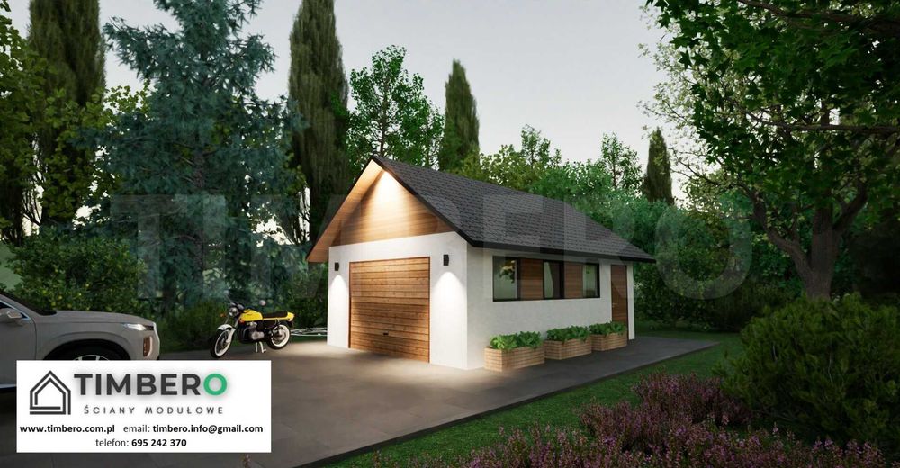 Garaż Szkieletowy Drewniany C24. KONSTRUKCJA. Projekt G-01