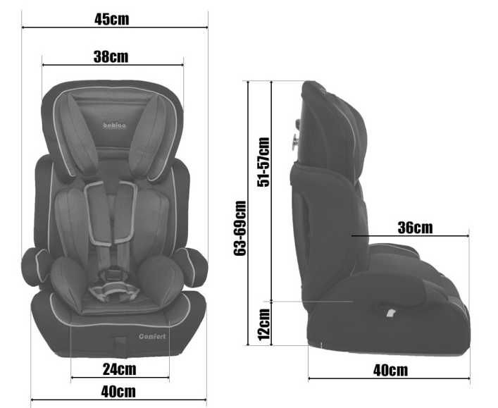 Fotelik samochodowy Bebico COMFORT RED 9-36 kg