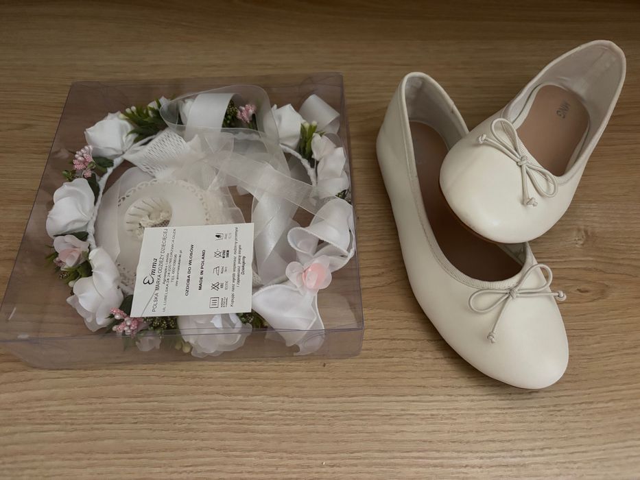 Alba komunijna z dodatkami dla dziewczynki 140 cm