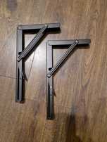 Składane wsporniki półki 30×17 cm – metalowe, czarne, zestaw 2 szt