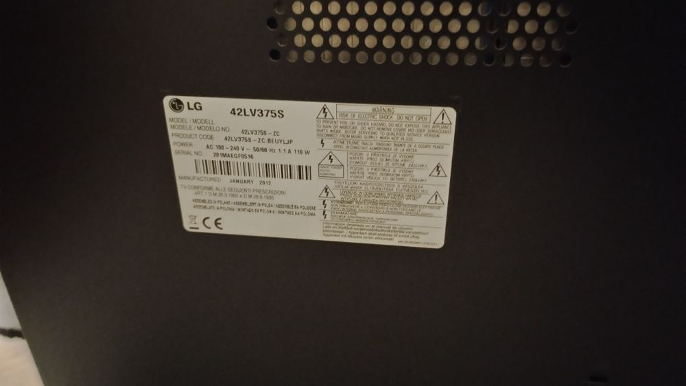 Telewizor lg 42lv375s w idealnym stanie
Telewizor w bardzo dobrym stan