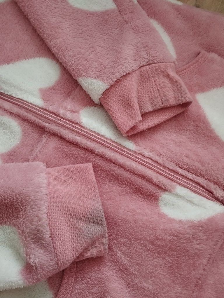 Ciepła jednoczęściowa różowa piżama kigurumi Janina S