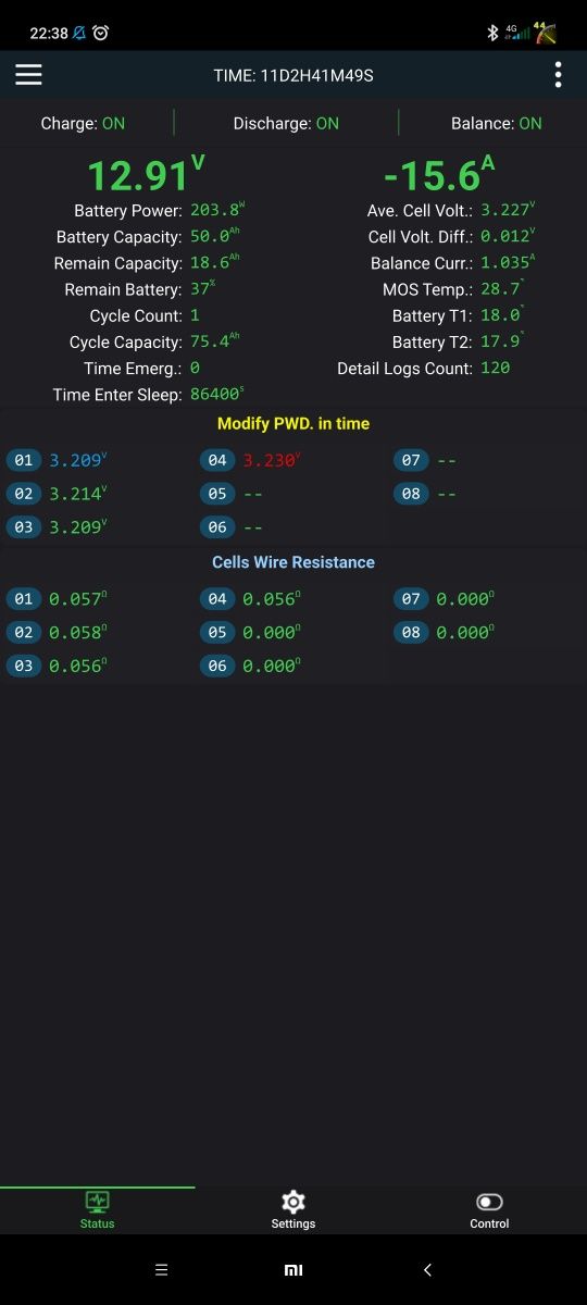 Lifepo4 BMS JK B1A8S10PHC 100А(200A)  + кнопка + can шина + обігрів