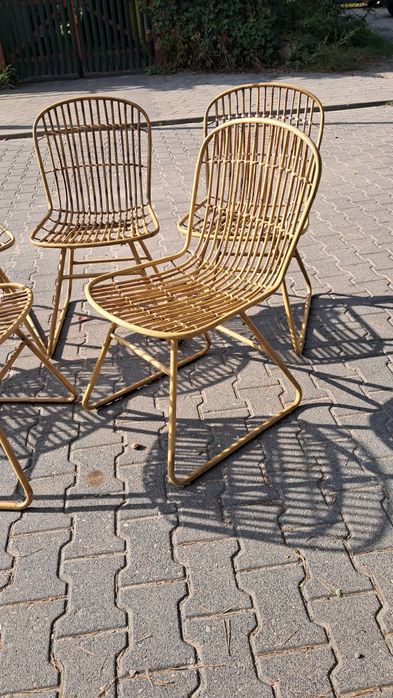 Krzesło bambusowe metalowe boho eco etno na taras ogród zimowy balkon