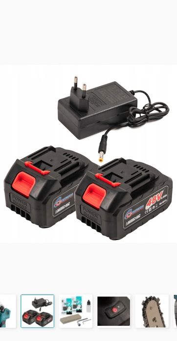 Zestaw piła łańcuchowa plus sekator 2x aku  48v 2x łańcuch walizka 8 c