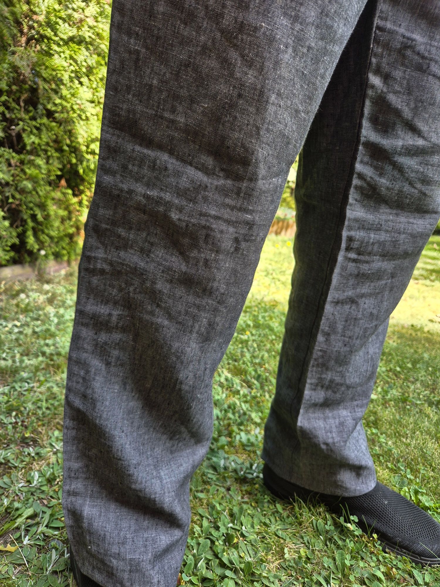 Spodnie cienkie bawełniane letnie lekkie chinos casual 34 jak lniane