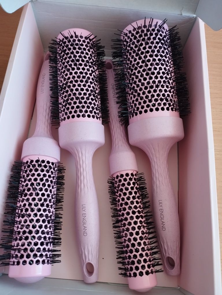 Nowy komplet zestaw szczotek do modelowania włosów Lily England różowe
