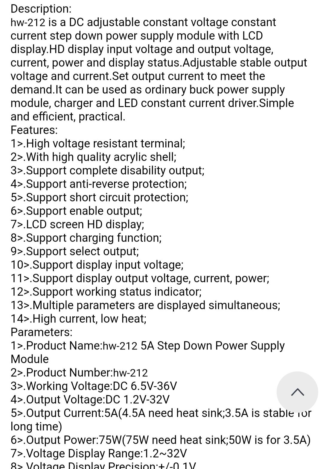 Понижающий Dc Dc преобразователь HW-212 1.2-32в 3.5а