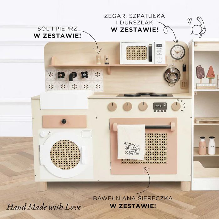 Duża drewniana kuchnia dla dzieci kuchenka, gotowanie Le Toy Van TV347