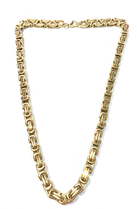 Złoty męski łańcuszek splot królewski •wybita próba pozłacany 0,750