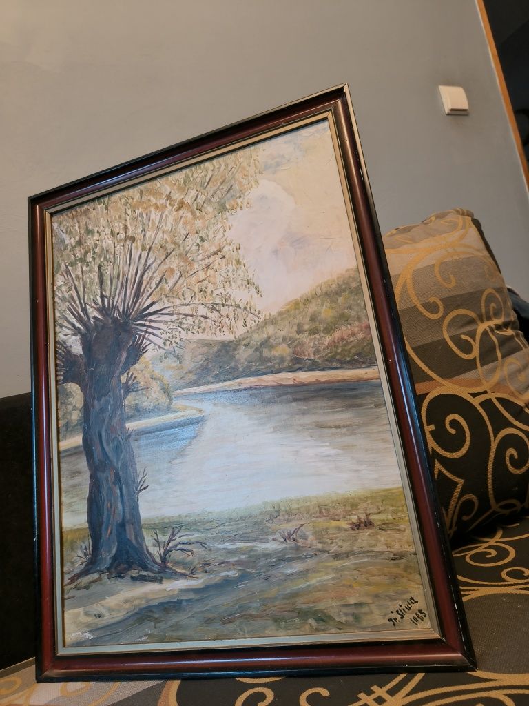 Obraz olejny Wierzba nad Sanem