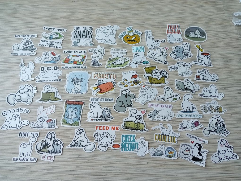 Stickers/ autocolantes divertidos gato - Simon the cat