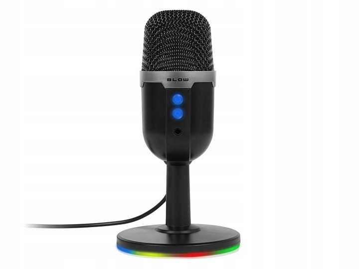 MIKROFON do komputera pojemnościowy gamingowy studyjny karaoke USB LED
