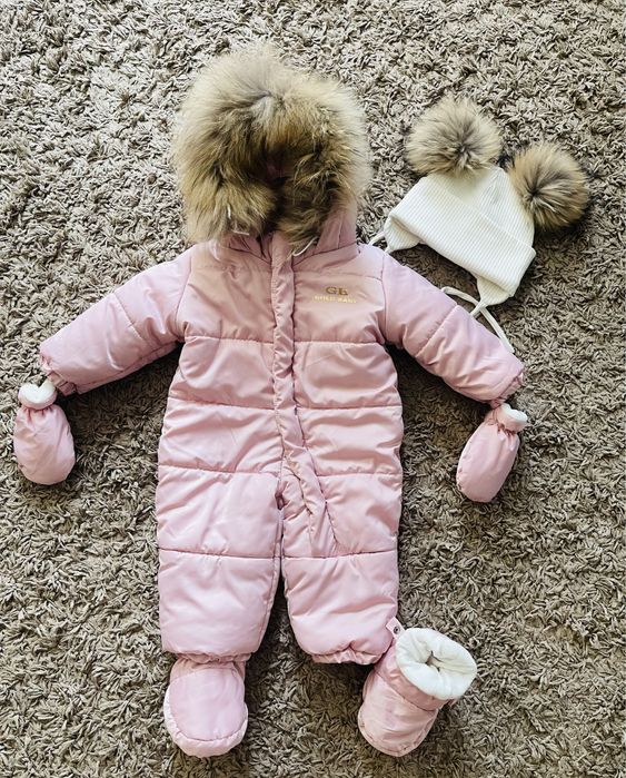 Стильний зимовий комбінезон для дівчинки + шапочка