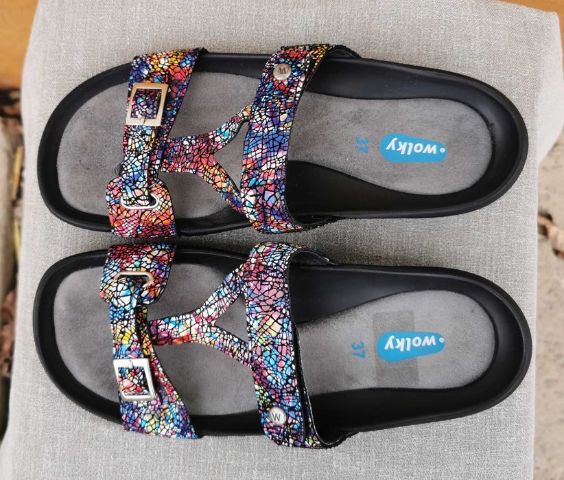 37 р. кожаные шлепанцы вьетнамки босоножки Wolky O Connor