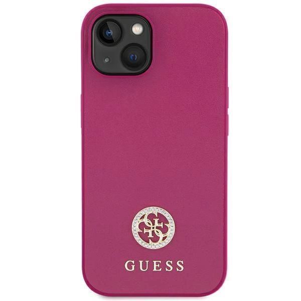 Etui Guess Strass Metal Logo Do Iphone 15 - Różowe