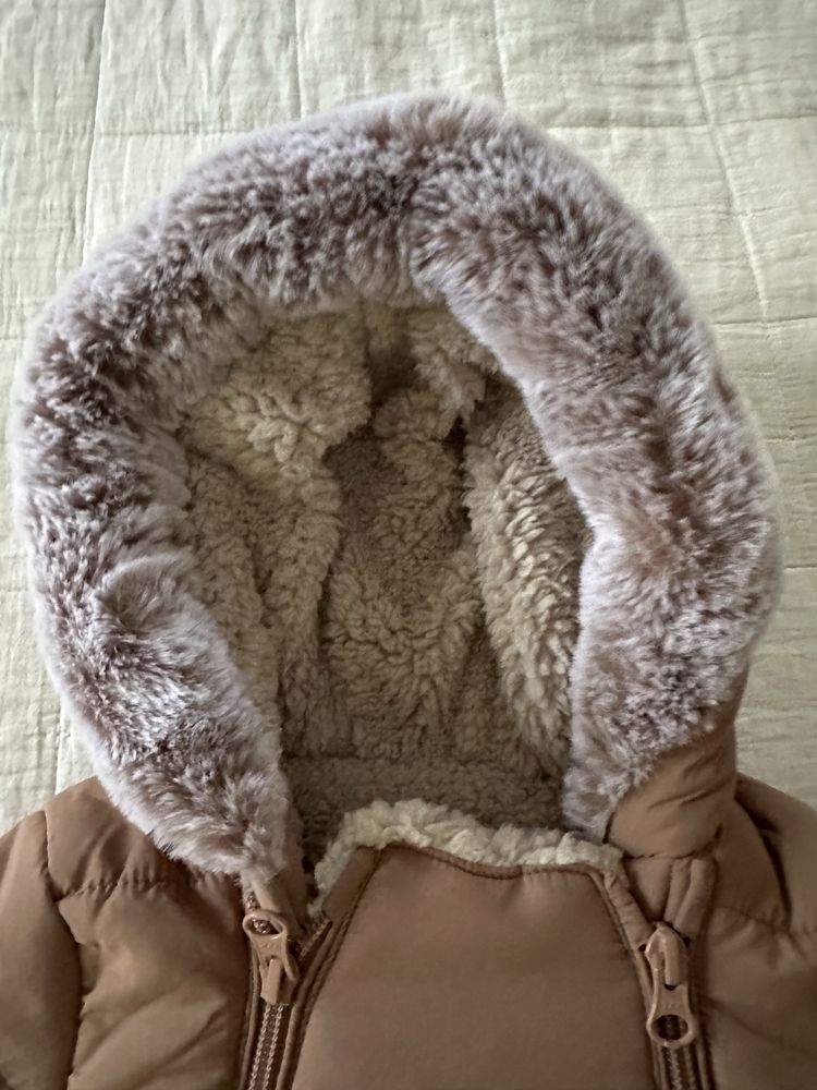 Nowy bez metki kombinezon zimowy 68 cm karmelowy unisex