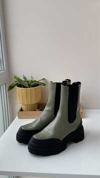 Челсі зелені/болотні/хакі ботинки