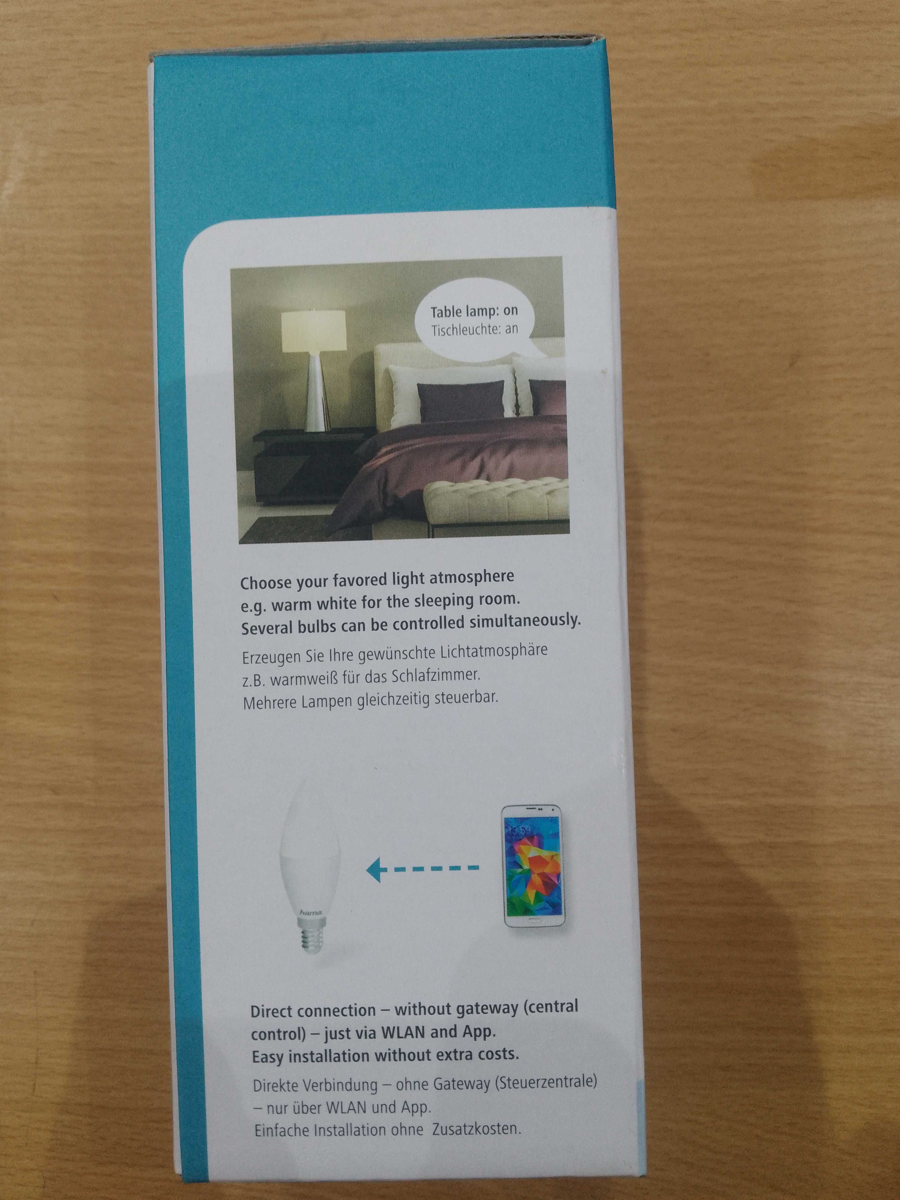 WiFi-LED Lâmpada HAMA, E14, 5.5W, Branca, Brilho ajustável - como Nova