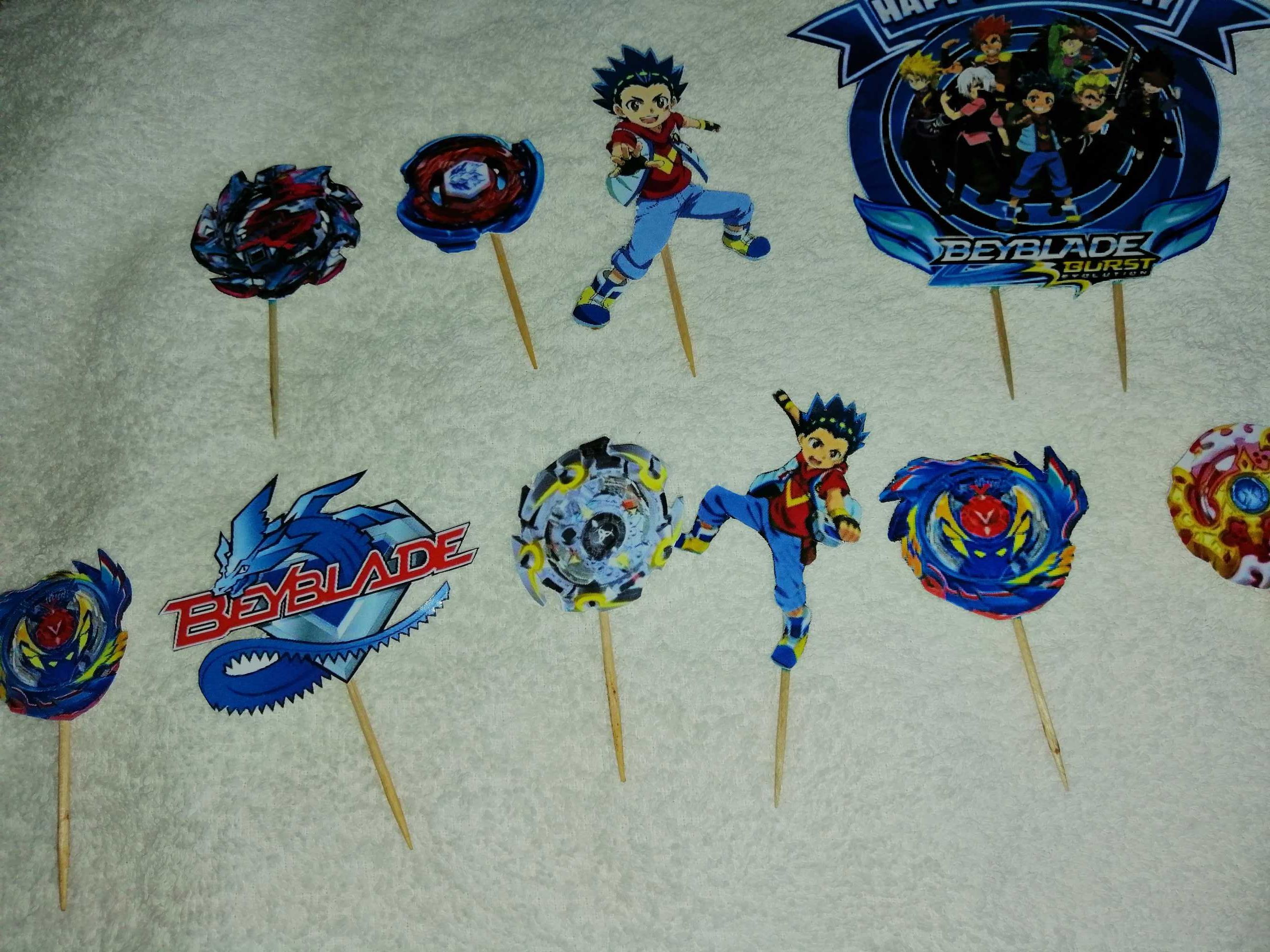 Topo para bolo de aniversário criança, tema Beyblade