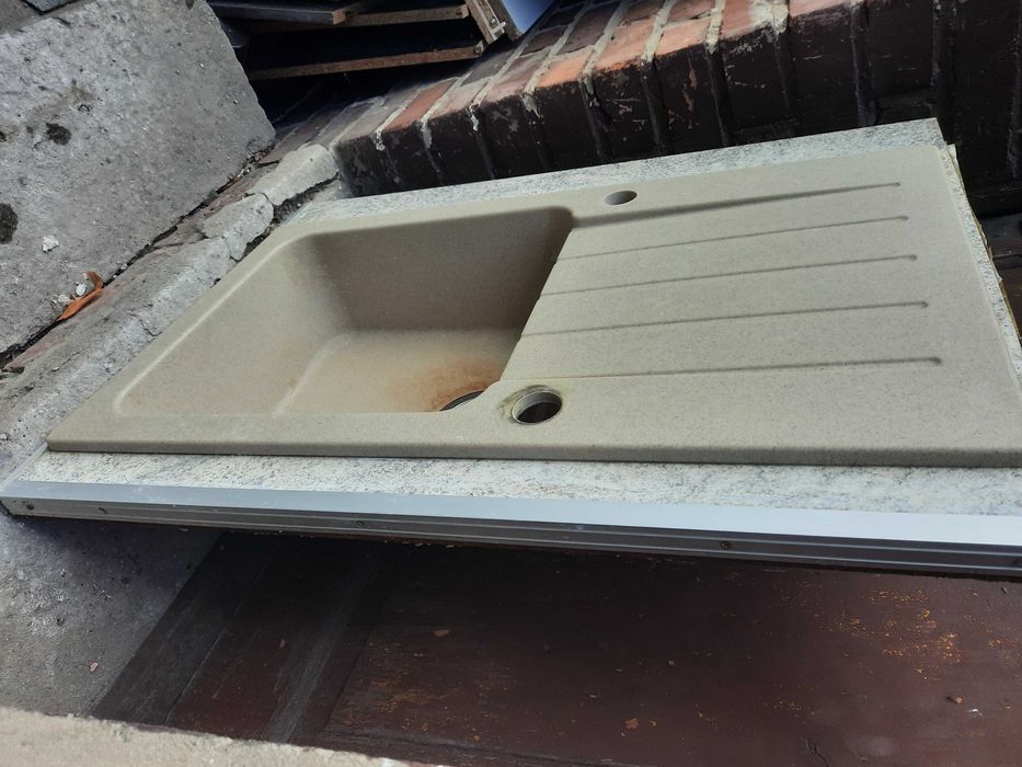 Zlew Zlewozmywak granit LAVEO 1 komora ociekacz blat 80x60 na szafkę