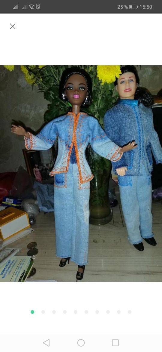 Новогодний и украинский  костюм для кукол Барби и Кена