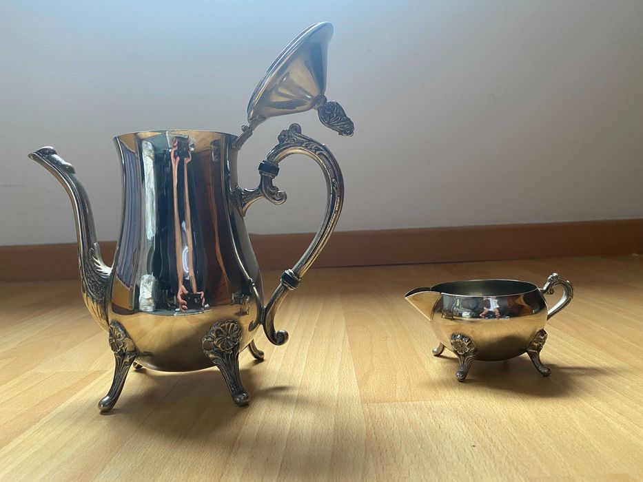 Conjunto serviço de chá em prata