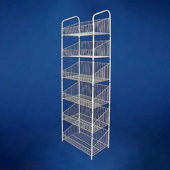 Торгові сітчасті стелажі 60 см і 90 см в білому і чорному кольорі