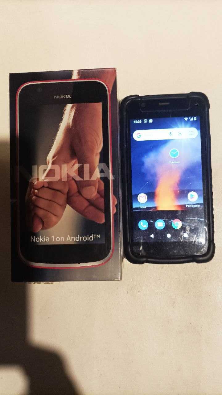 Смартфон Nokia 1, LTE, 2SIM, 4G, коробка. чехол, стекло, Android 10.
