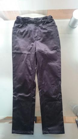 Spodnie czarne błyszczące H&M 128 7-8 lat