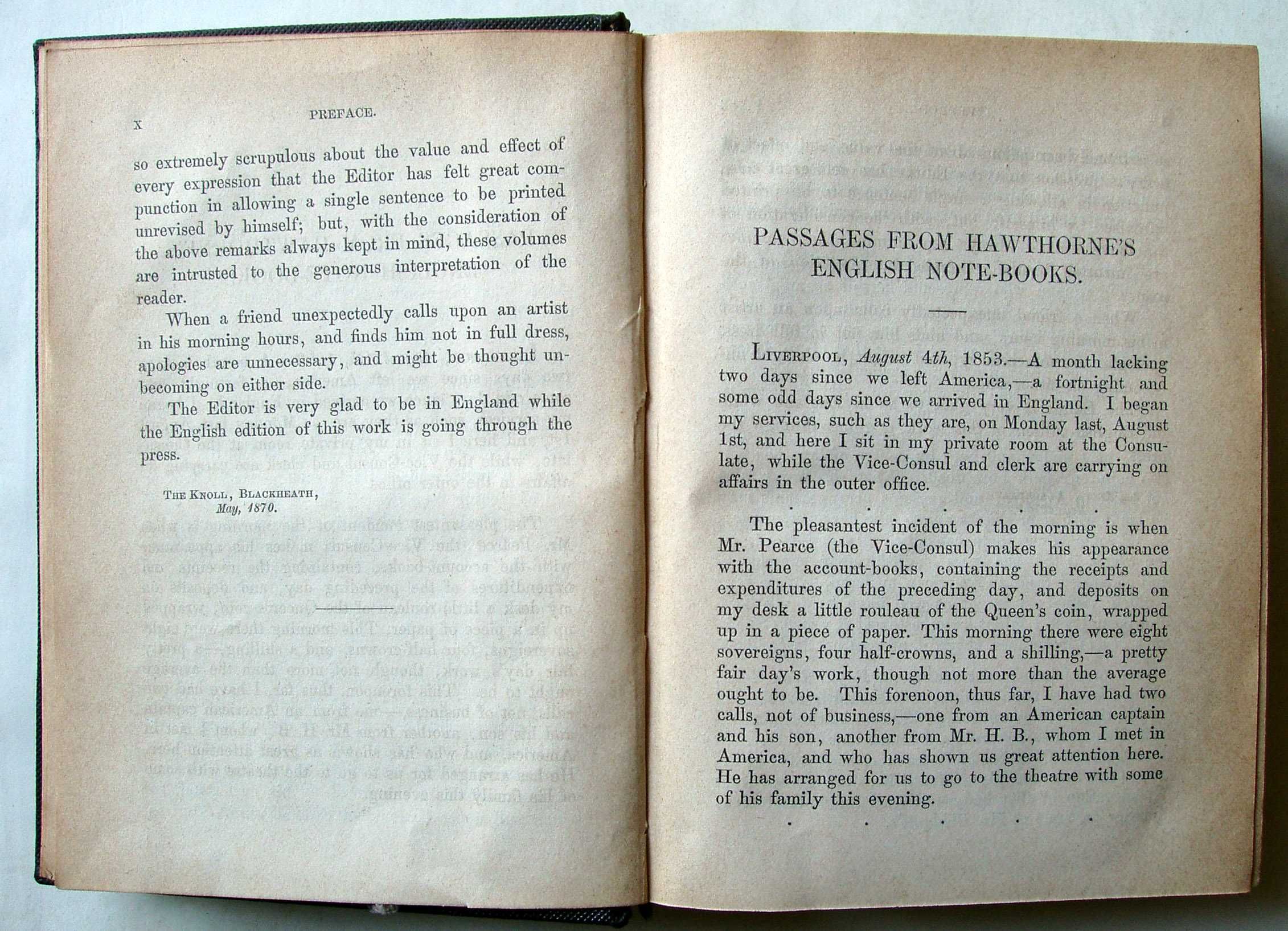 Passages from the English Notebooks of Nathaniel Hawthorne. 1871