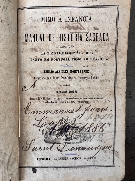Livro 1877..HISTORIA SAGRADA.