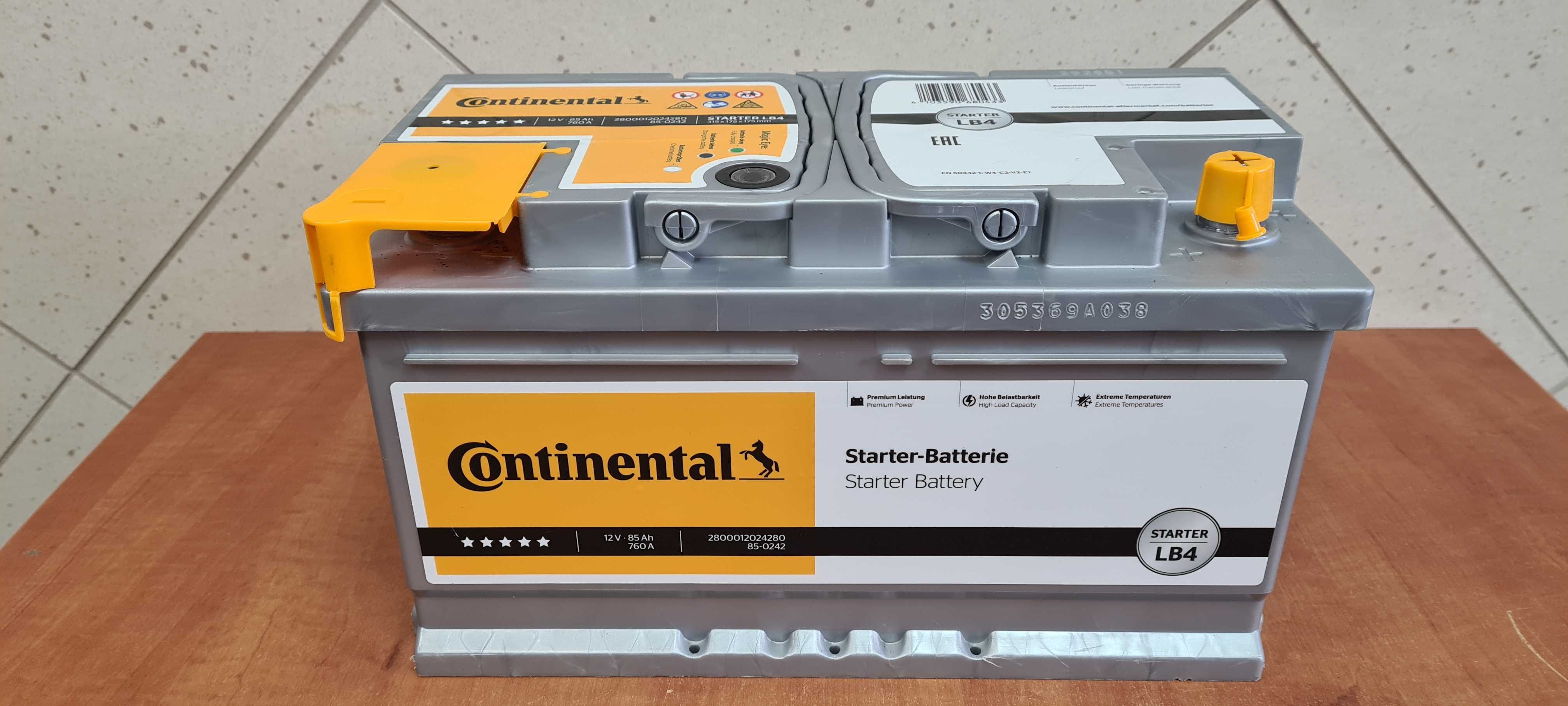 Akumulator Continental 12V 85Ah / 760A - Klasa Premium L2 Promocja