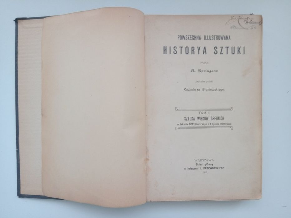 Powszechna ilustrowana historya sztuki A. Springera 1907 rok