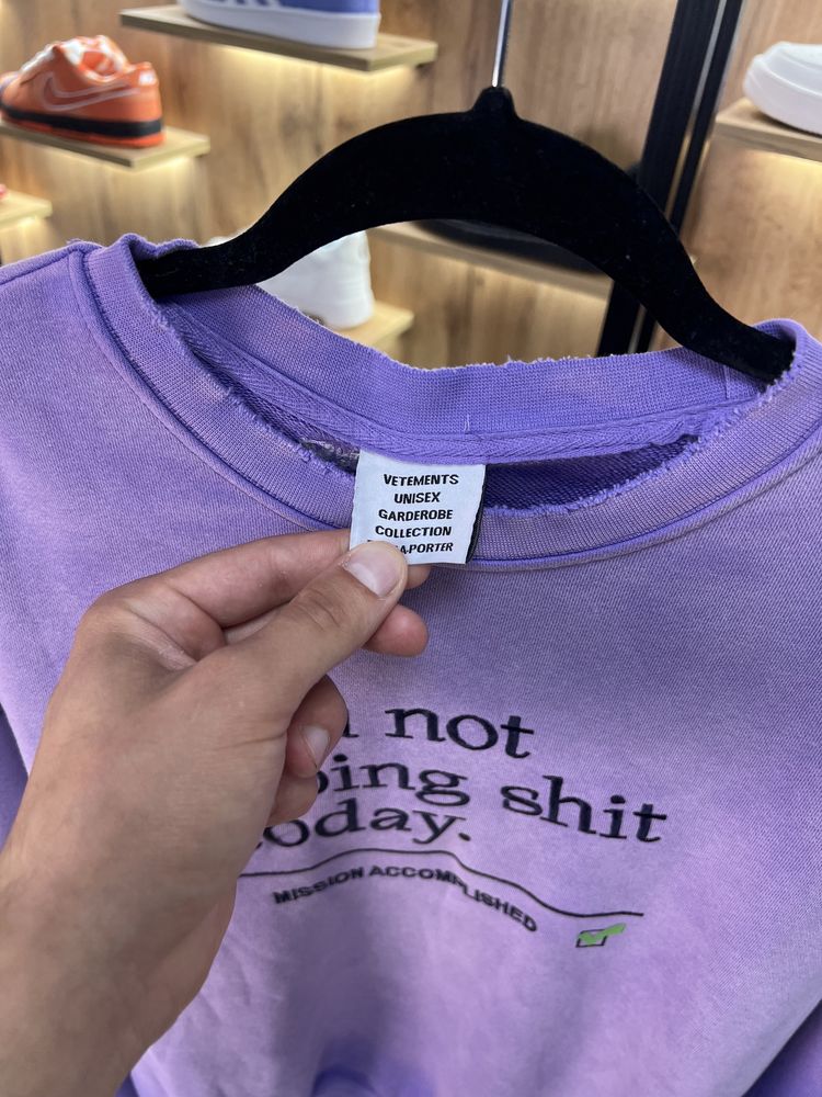 Світшот Vetements “Not Doing Shit Today” Purple Washed