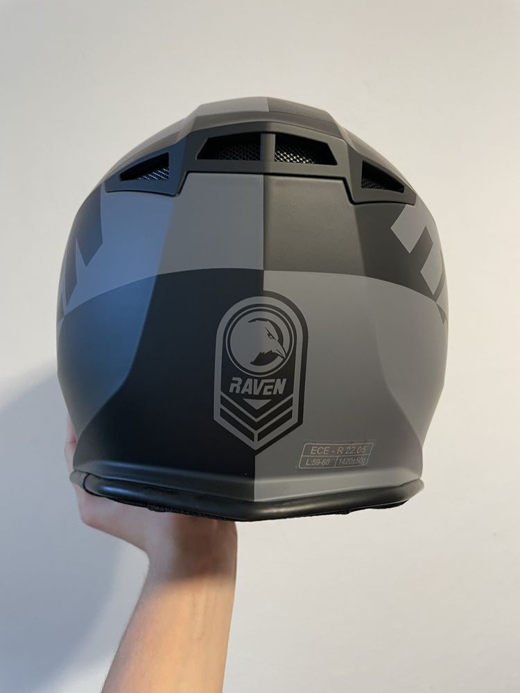Kask fullface,dh,cross,raven