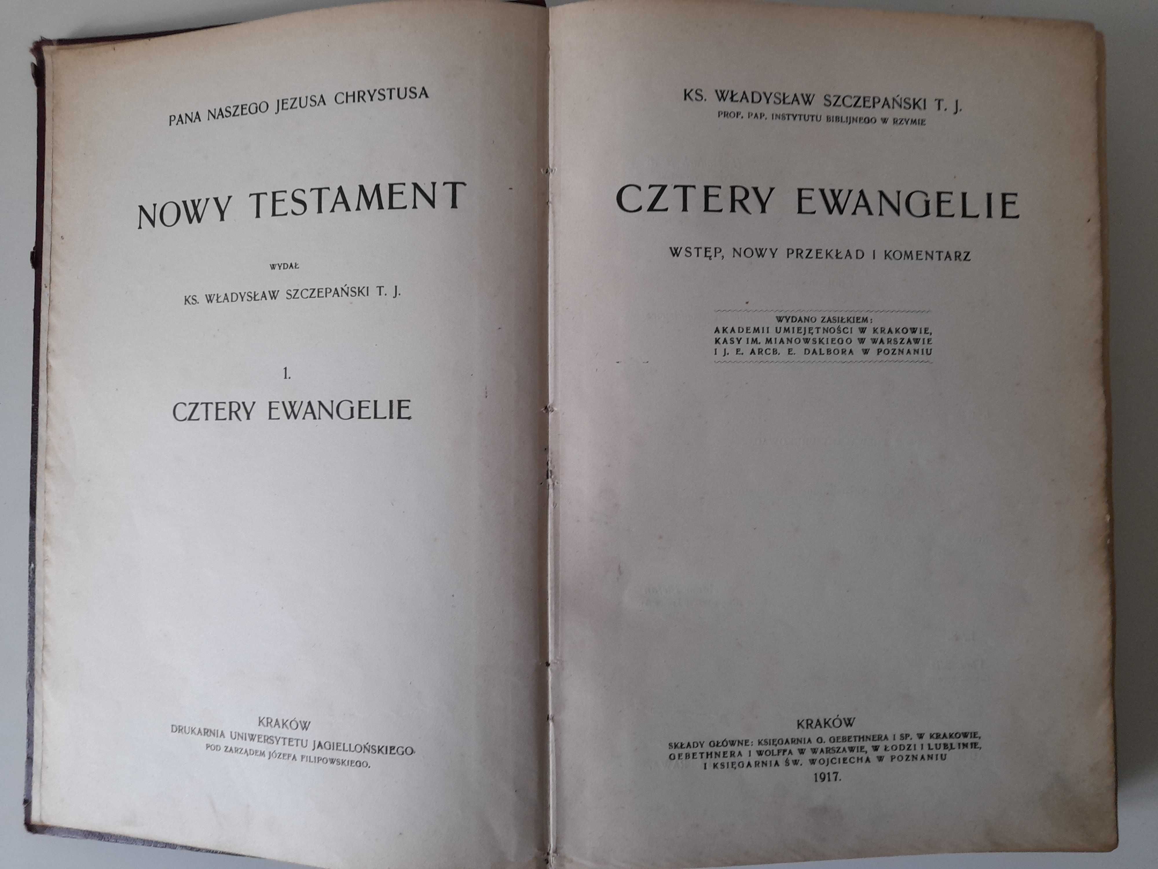 Nowy Testament - Cztery ewangelie Władysław Szczepański 1917