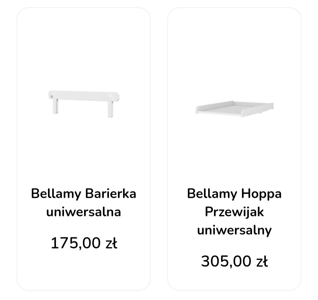 Łóżeczko 140x70 Bellamy hoppa rozsuwane do 160