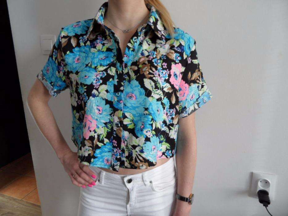 Missguided crop top bluzka floral print Nowa XL hit blogerek