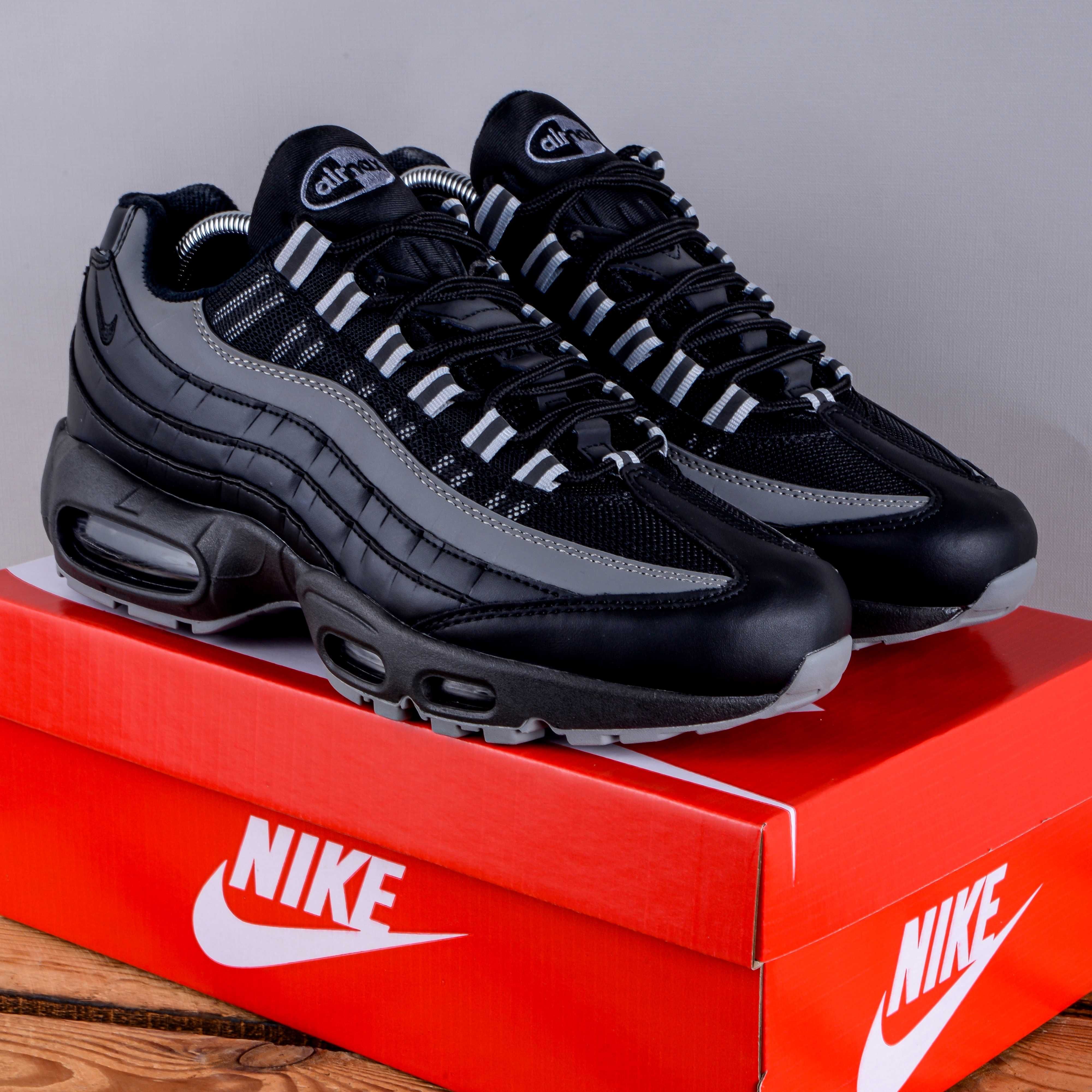 (1662) Чоловічі Кросівки Nike Air Max 95 чорні з сірим (41-45) В,єтнам